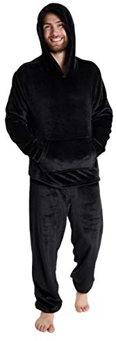 CityComfort - Conjunto de pijama para hombre, pijama cálido y mullido, de forro polar, sudadera con capucha