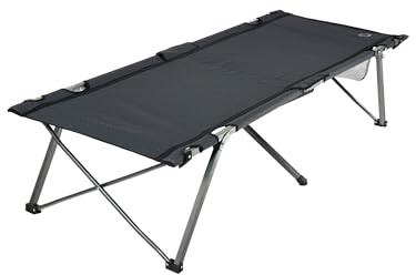 O'Camp - Cama plegable con funda de transporte (190 x 58 x 60 cm), color negro
