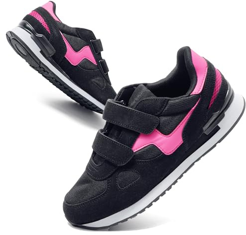 JOMIX Scarpe Donna a Strappo Sneakers Casual Sportive per Ginnastica Tennis Fitness Camminata Passeggio SD8138 (Nero Fuxia, 41)