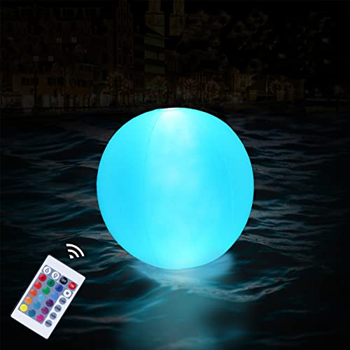 Bseical Schwimmende Poolleuchten,LED Solarlichter Aufblasbare Solar Glow Globe Kugel,RGB 16 Farbwechsel Ip68 Wasserdichtes Badewannen-Nachtlicht,ideal für Sommerpartys,Hochzeiten,Pools, Strandpartys