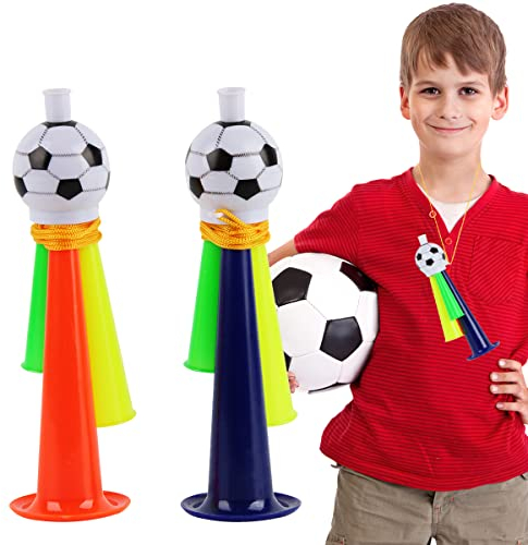 FainFun Vuvuzela Fussball, 2 Stück Jubelnde Fußball Horn, Football Tröte Vuvuzela aus Plastik, Trompetenspielzeug aus Kunststoff für Kinder, Fußball Fans, für Fußball-Themenparty, Weltmeisterschaft