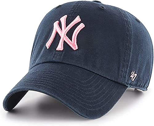 ‘47 MLB Adult Cap Navy Pink New York Yankees, One Size