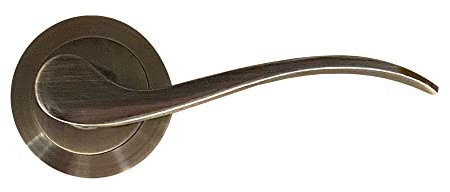 MICEL - 02032 - Juego de Manilla con Roseta (50 mm) y maneta de aluminio, Acabado en cuero, Color marrón, 120 x 50 x 51 mm