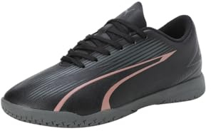 Puma Unisex Youth Ultra Play It Jr Soccer Shoes, Puma Black-Copper Rose, 37.5 EU