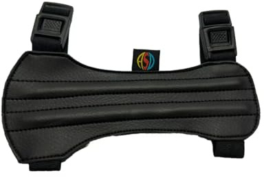 Archery Arm Guard. 17CM X 6CM. Black, faux leather. 2 STRAP