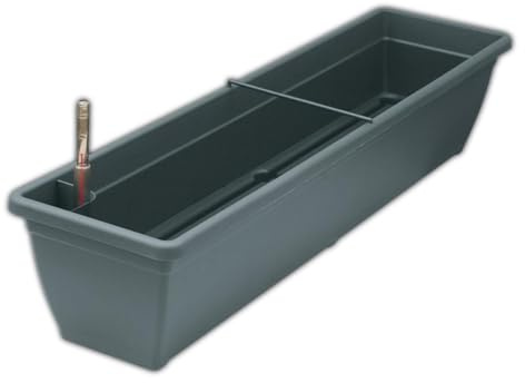 Erhard-Trading Blumenkasten Aqua Toscana mit Wasserspeicher und Wasserstandsanzeiger für Balkon oder Terrasse (Anthrazit, 80 cm breit)