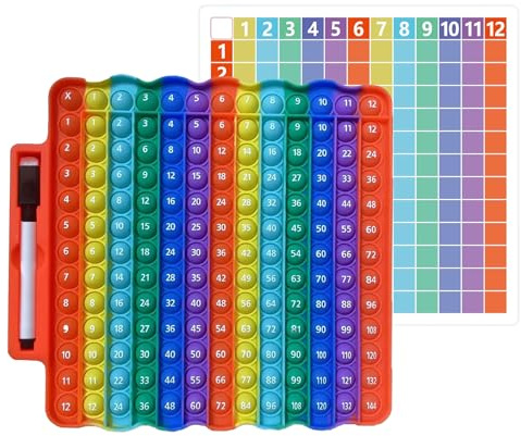 XdealCozyx Times Table Poppet 12x12, 0-144 Educational Silicone Multiplication Pop Tables for Kids