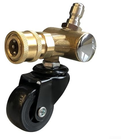 Adaptador de limpiador de alta presión de 1/4 pulgadas, rueda giratoria de limpieza del tren de rodaje, herramienta de cabezal convertidor de rueda de lavadora de tren de rodaje 4000PSI