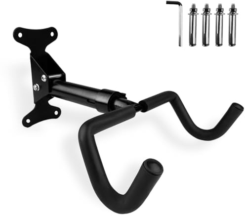 TERRARIDE Soporte de Pared Para Bicicleta, Portabicicletas Plegable, Acolchado de Espuma EVA, Material Metálico, Angulo y Distancia de Pared Ajustables, Para Bicicleta de Montaña, de Carre