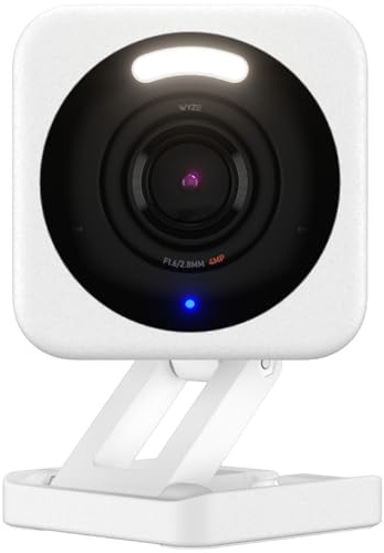 WYZE Cam v4, 2.5K QHD WiFi Indoor/Outdoor Smart Home Security Camera, Pet/Baby Monitor, Motion Activated Spotlight/Siren, Color Night Vision, 2-Way Audio, Compatible with Alexa & Google (Renewed)