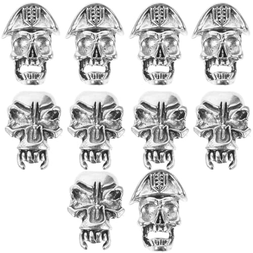 PAMINGONO 10 Piezas de Accesorios Cabello y Barba Estilo Retro Cuentas Grandes para Trenzas DIY Anillos Vintage para Rastas Decoración para Peinados y Trenzado Color Antiguo