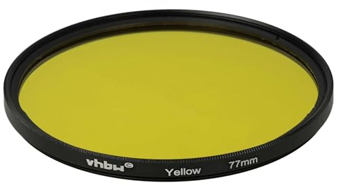 vhbw Filtro de Color Universal para Objetivos de cámaras con Rosca de 77 mm - Filtro Amarillo