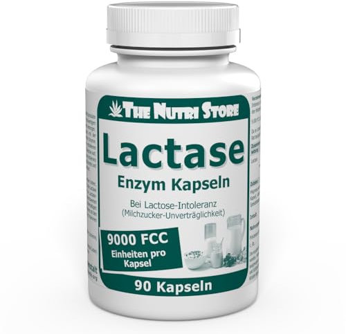 Lactase 9.000 FCC Enzym Kapseln 90 Stk. - bei Lactose-Intoleranz (Milchzucker-Unverträglichkeit)