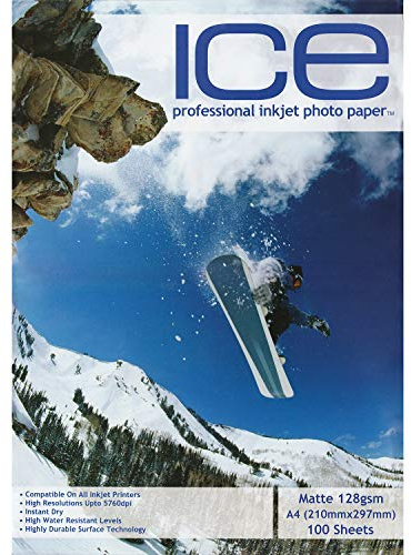 Ice A4 128gsm Matte Coated Professional Photo Paper - Pack Of 100