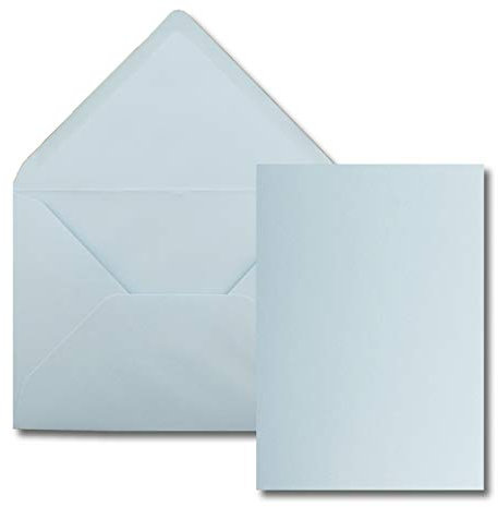 FarbenFroh by GUSTAV NEUSER 50x Einzelkarten Set mit Briefumschlägen DIN A6 / C6 in Hellblau (Blau) - 14,8 x 10,5 cm - ohne Falz