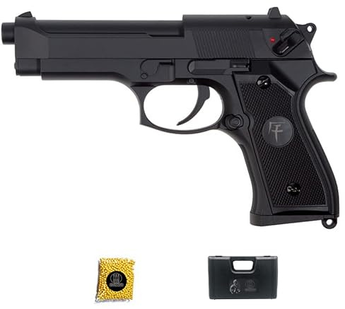 Pistola Airsoft 92 AEP Nera elettrica (6 mm) | Arma Beretta Tipo 92 + valigetta e pallini (Potenza: 0,7 joule)
