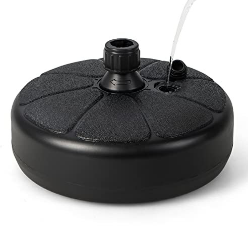 COSTWAY Pied de Parasol, Socle Parasol Extérieur en HDPE pour Parasol φ38mm, Pieds Parasol Rempli de 15Kg Sable / 9,5L Eau pour Terrasse, Piscine, Patio, Jardin, Café, Dia.37 x H19 cm