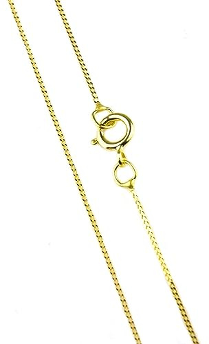 Arranview Jewellery Chaîne en or jaune 9 cts avec diamants taille brillant, 40 cm, Or jaune, Pas de gemme
