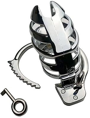 SeLgurFos Chastity Cage Male Verstellbarer Keuschheitskäfig Bondage SM Sexspielzeug Herren Peniskäfig Belüftete Lock Design Metall Cock Cage Sissy Sex Toy Für Männer