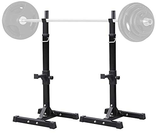 Yaheetech Barbell Rack Bench Press Rack, Home Gym Squat Rack Olympic Barbell Station, Adjustable Weight Lifting Power Stand for Fitness Strength Training, Maximum Weight Capacity 250kg