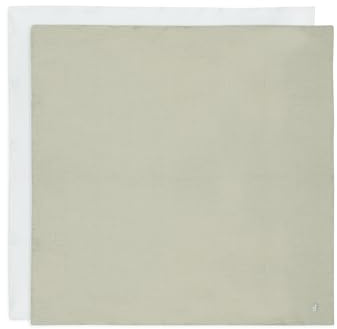 Jollein muslinduk baby – olivgrön/elfenbensvitt – 2-pack – 115 x 115 cm – 100% bomull – Oeko-TEX certifierad – babyskötfilt – olivgrön/elfenbensfärger