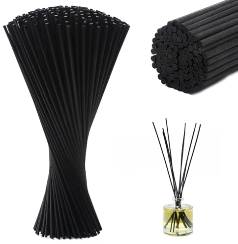 Lotbun 60 Pezzi Bastoncini per diffusore, Bastoncini per aromaterapia, Bastoncini per diffusore per Interni, Fibra di Vite per Aromaterapia (Nero)