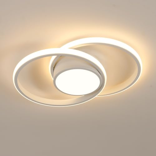 Lámpara de Techo LED Moderna, 42W Plafon LED Techo Luz Cálida 3000K, Luz de Techo de Acrílico Blanco para Dormitorio, Salón, Estudio, Sala de Estar, Pasillo, Cocina, 40CM