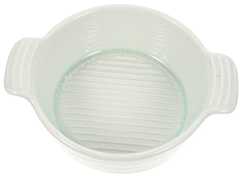 ZUNOXAZ Bandeja Para Hornear Cerámica Doble Asa, Diámetro Mediano, Color Verde Esmaltado, Resistente Al Calor, Adecuado Para Horno Doméstico y Servir, Fuente Versátil Para Pasteles y Guarniciones