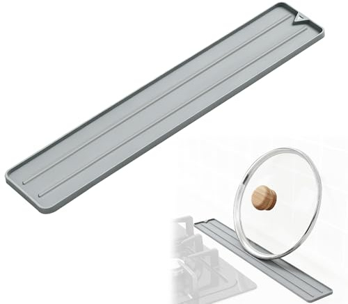 Alfombrilla Escurreplatos de Silicona, 45 x 8.5cm Protector Fregadero Cocina Estrecha, Antideslizante Alfombrilla Fregadero Cocina para Secar Platos y Manténgalo Seco, Lavar en el Lavavajillas