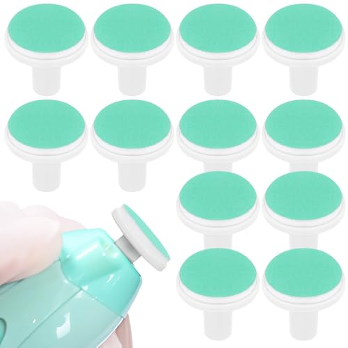 SMASOLO Lot de 24 Embouts de Lime à Ongles Électrique pour Nourrissons Verts en Papier de Verre et Plastique Faciles à Installer Adaptés aux Bébés Dès 12 Mois