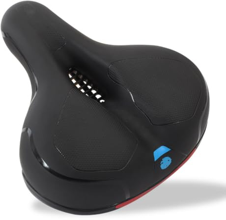 Cykelsadel för Decathlon Riverside/Riverside Touring | Dubbel stötdämpning, vaxkakeventilation, halkfri yta, brett bakstöd, luftflöde som andas