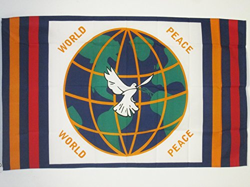 AZ FLAG - Drapeau Paix dans le monde - 90x60 cm - Drapeau World Peace 100% Polyester Avec Oeillets Métalliques Intégrés - Pavillon 50 g