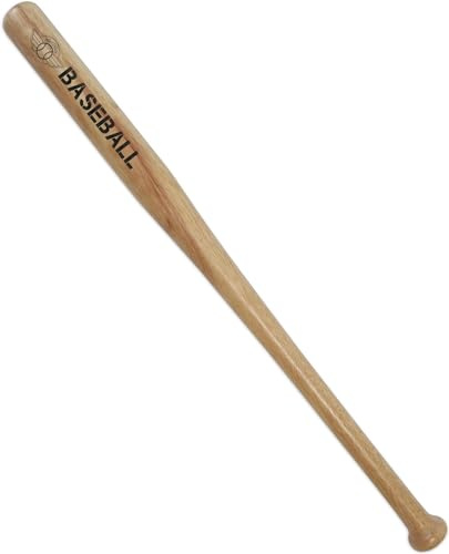 Baseballschläger aus Holz oder Aluminium mit rutschfestem Griff Farbe Holz Größe 34