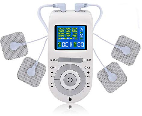 TENS & EMS Massage Device with 12 TENS Modes-Therapy Massager for Pain Muscle Back Neck Stress Sciatic Relief Muscle Nerve Stimulators