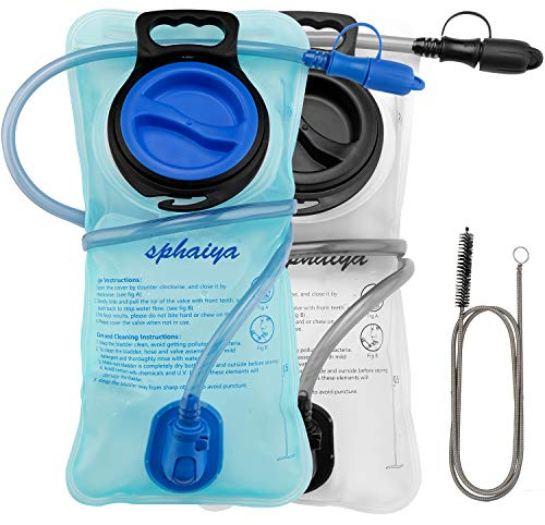 Trinkblase, 2 Stück + 1 Stück, saubere, flexible Bürste, 2 Liter, auslaufsichere Wasseraufbewahrungsbeutel, militärischer Trinkrucksack, Ersatz für Wandern, Radfahren, Klettern, Camping, Rucksack