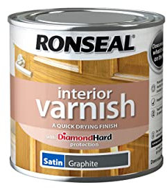 Ronseal Interior Wood Varnish - Graphite - Satin - 250ml
