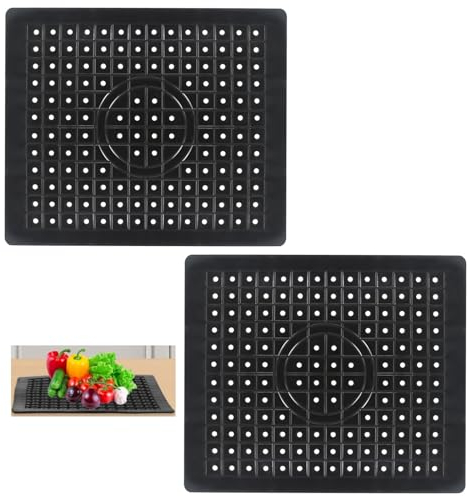 2 stycken tvättställsinlägg gummi 31,4 x 26 cm, diskbänksmatta, diskmatta för diskbänk, matta, diskhoskydd, stänkskydd, diskmatta, droppmatta