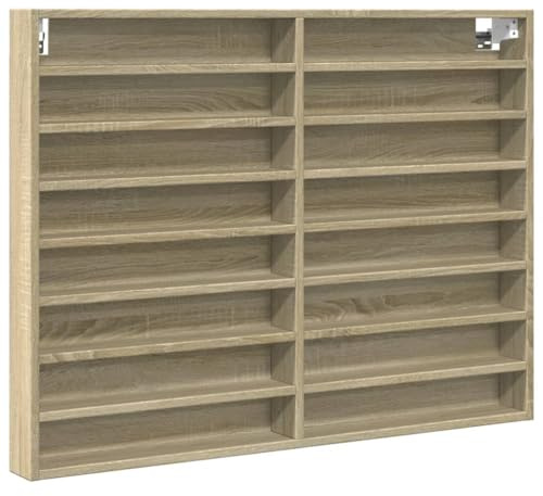 VidaXL Armadietto Vetrina in Rovere Sonoma - Mobile a Parete Multistrato 100x8,5x75cm - Pensile a Muro
