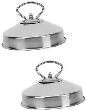 ANDRESLAD 2pezzi Coperchio Protettivo Acciaio Inossidabile Per Copertura Leggera Per Cottura Adatta Per Bbq e Cucina Mantiene Calore e Nutrienti