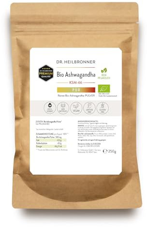Dr. Heilbronner Bio Ashwagandha PUR Pulver KSM-66 – 250g
