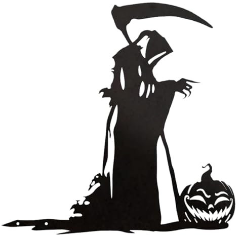 Death Scythe Standing Sign - Halloween Photo Booth Props Outdoor Decoration Death Scythe | Scary And Scary Yard Accessory Horror Metal Yard Stakes