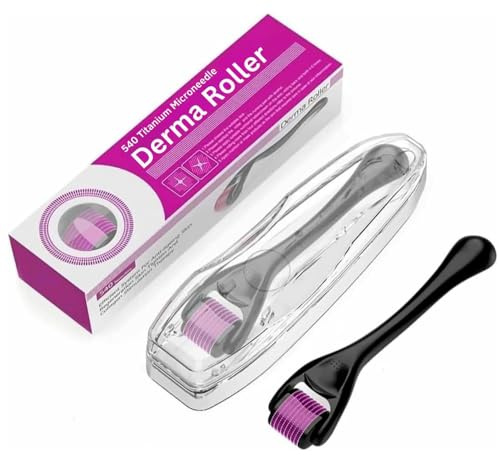Derma Roller, rullo da barba da 540 microneedling per la crescita dei capelli, rullo per cuoio capelluto per ringiovanimento del corpo, viso e pelle, adatto sia per uomini che per donne. (1,5 mm)