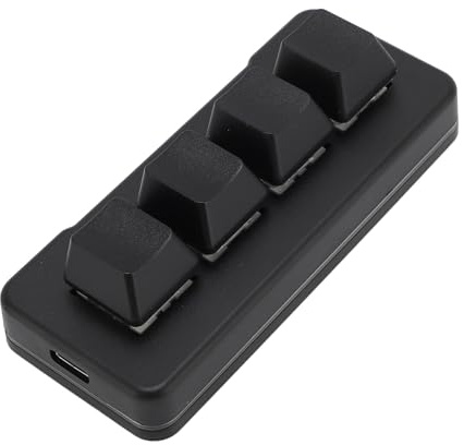 Yanmis Piccola Tastiera Meccanica Macro a 4 Tasti, Tastiera da Gioco Retroilluminata RGB Portatile con una Sola Mano, Tastiera Programmabile Bluetooth 2.4G WL USB Cablata in 3 modalità