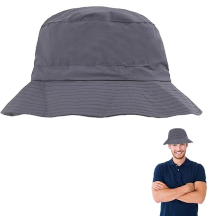 Sonnenhut Herren Damen, Regenhut Unisex Wasserdicht Packbarer Bucket Hat Krempe Anglerhut Sonnenhut Faltbar UV Schutz Verstellbarer Schlapphut Wasserdichter Eimer für Angeln Wandern und Strand
