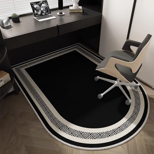 Odot Alfombra para Silla de Escritorio Gris Alfombrilla Protectora para Suelos Alfombra Silla Ruedas Antideslizante Gaming Tapete de Protección para Parqué y Suelos Duros (Negro,80x120cm)