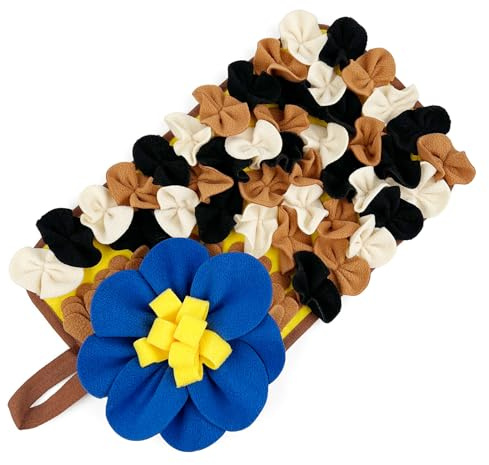 Uqezagpa Alfombrilla decorativa de alimentación para animales pequeños con diseño de flores, tela de poliéster, segura para conejos, erizos, comen lentamente, alfombra decorativa para alimentación de