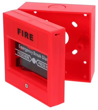 JEWEDECO Botón de Alarma de Emergencia Manual Reiniciable Rojo, Interruptor de Botón Pulsador para Sistemas de Alerta contra Incendios Industriales, Activación Rápida y Compatible Sistemas