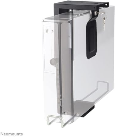 Newstar CPU-D075BLACK/LK Lockable Under Desk PC Mount (Suitable PC Dimensions - Height: 20-36 cm / Width: 5-10 cm) - Black, Q610732