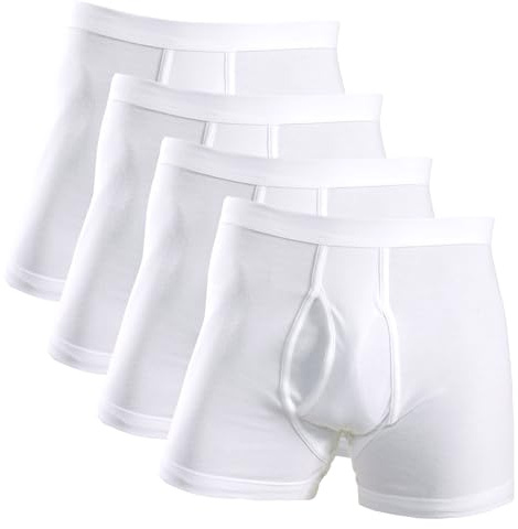HERMKO 3940 4-pack herrsidor med gylf trosor och påsydda ben hög linning/kropp av 100% ekologisk bomull