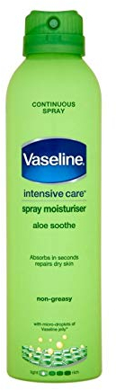 Vaseline Body Lotion Spray Aloe Soothe für die Pflege trockener Haut - 6er Pack (6 x 190ml)